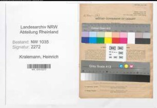Entnazifizierung Heinrich Kralemann , geb. 14.01.1893 (Direktionssekretaer)