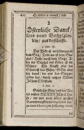 2. Osterliche Danck/ Lob unnd Bethpsälmlein/ aus der schrifft.