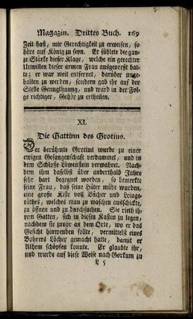 XI. Die Gattin des Grotius. - XIX. Wundersame Begebenheit.