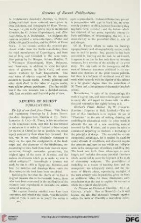 Reviews of recent publications