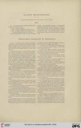 Chronique française et étrangère