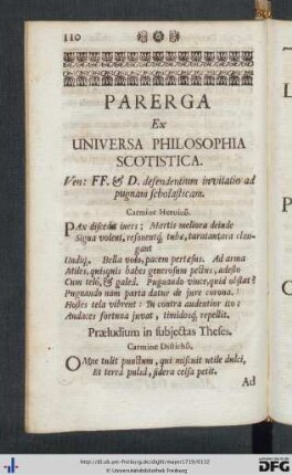 Parerga Ex Universa Philosophia Scotistica.