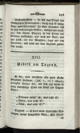 XIII. Gebeth um Tugend.
