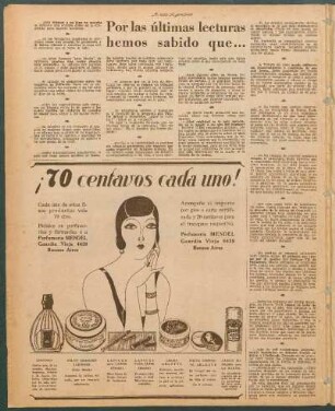 Por últimas lecturas hemos sabido que...