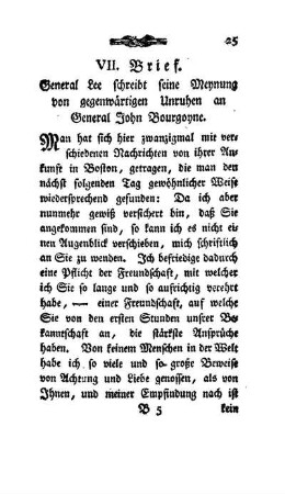 VII: Brief - Generals Lee Meynung von den gegenwärtigen Unruhen