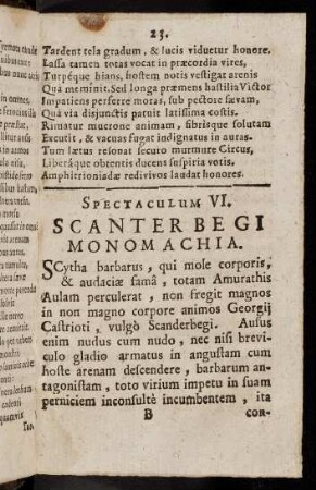 23-32, Spectaculum VI.-VII.