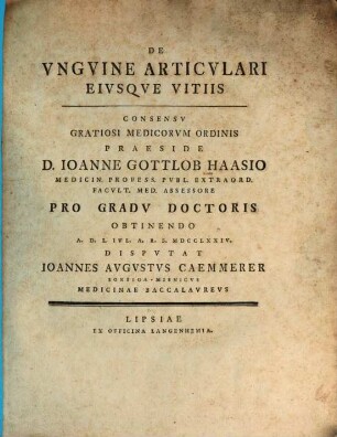 De unguine articulari eiusque vitiis