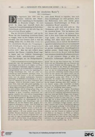 Grenzen der christlichen Kunst, [1]