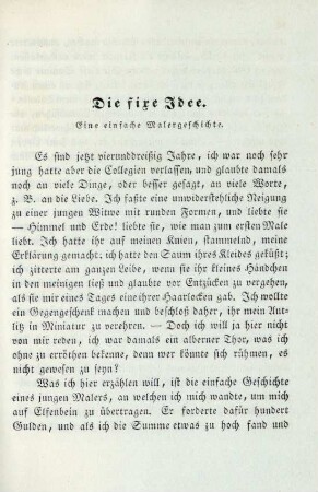 Die fixe Idee. Eine einfache Malergeschichte