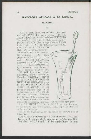 Lexicológia aplicada a la lectura - El agua