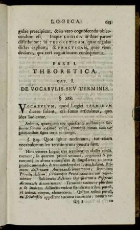 Pars I. Theoretica