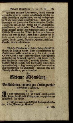 Die Siebente Abhandlung.