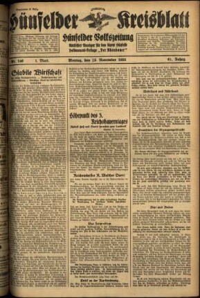 Erste Ausgabe vom Montag, den 18. November 1935.