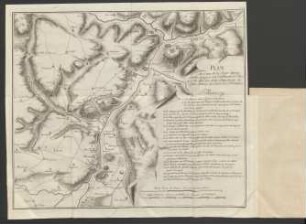 Plan du Cours de la Ségre depuis Lerida jusqu'à son Confluentà l'Ebre avec les Marches et les Campemens des deux Armées de César et d'Afranius