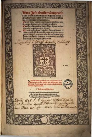 Vita Jesu christi redemptoris nostri