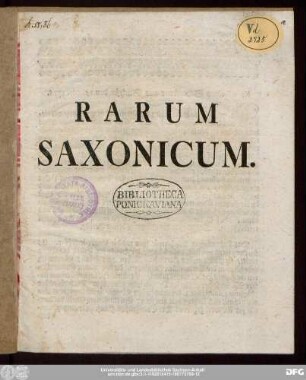 Rarum Saxonicum