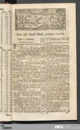 Das erste Buch Mose, genannt Genesis.