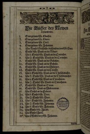Die Bücher des Newen Testaments.