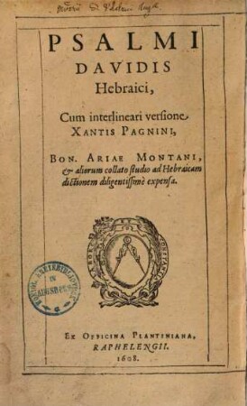 Psalmi Davidis Hebraici