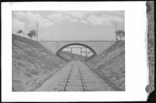 Löthain. Deutsche Eisenbahntruppen. Feldbahnholzbrücke über einen Eisenbahneinschnitt