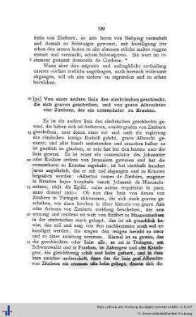 Von ainer andern linia des zimbrischen geschlecht … und von grave Albrechten von Zimbern, der ein comendator zu Krauten.