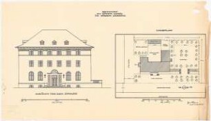 Hotel in einem Seebad: Straßenansicht 1:100, Lageplan 1:500