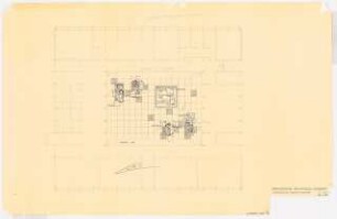 Pädagogische Hochschule, Duisburg Grünflächen: Grundriss mit Gartenplan Innenhof Musentrakt 1:100