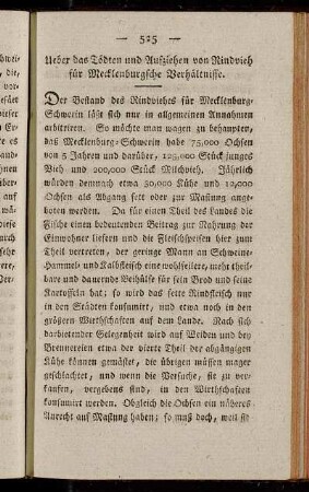 [12.] Ueber das Tödten und Aufziehen von Rindvieh für Mecklenburgsche Verhältnisse.