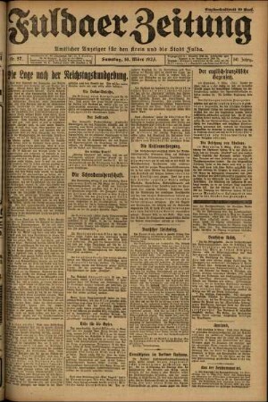 Ausgabe vom Samstag, den 10. März 1923.