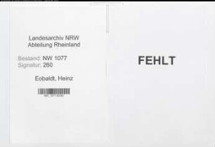 Entnazifizierung Heinz Eobaldt , geb. 08.01.1922 (Polizist)