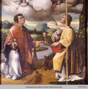 Die Madonna mit Kind und den Heiligen Faustinus und Jovita