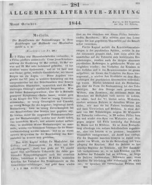 Jacobi, M.: Die Hauptformen der Seelenstörungen in ihren Beziehungen zur Heilkunde. Bd. 1. Leipzig: Weidmann 1844 (Beschluss von Nr. 280)