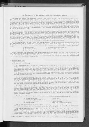 A. Einführung in die landwirtschaftlichen Zählung 1960/62