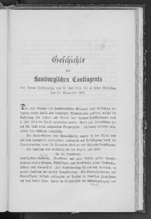 Geschichte des Hamburgischen Contingents