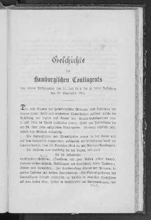 Geschichte des Hamburgischen Contingents