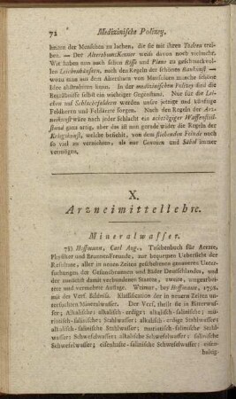 X. Arzneimittellehre.