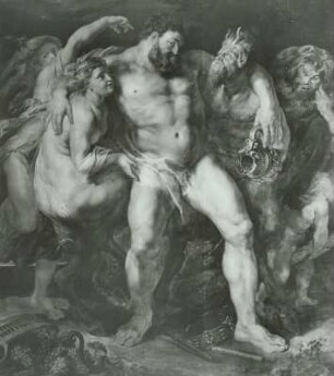 Der trunkene Herkules, von einer Nymphe und einem Satyrn geführt