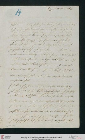 Briefwechsel Theodor Mommsen und Marie Mommsen geb. Reimer: Brief von Marie Reimer, spätere Mommsen, an Theodor Mommsen