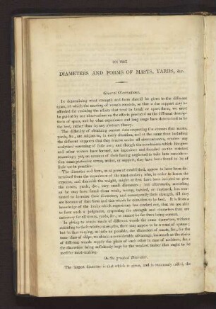 ON THE DIAMETERS AND FORMS OF MASTS, YARDS, &c.