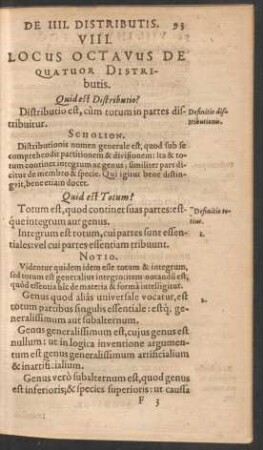 VIII. Locus Octavus De Quatuor Distributis.