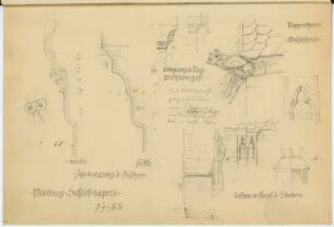 Schloss Marburg, Marburg: Details Schlosskapelle (aus: Skizzen- und Fotoalbum 2)
