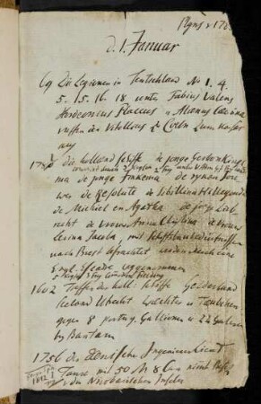 2r-19v, 69 Die Legionen in Teutschland... - 1756 Jean Fabre, protestantischer Kaufmanns Sohn...