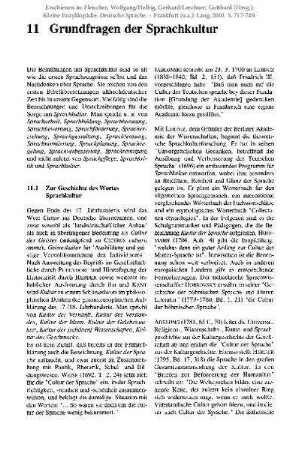Grundfragen der Sprachkultur