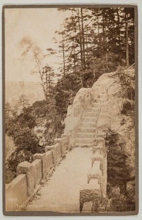 Sächsische Schweiz.Teufelsbrücke (1821) zum Hockstein