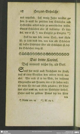 Das dritte Kapitel. Daß niemand reicher sey, als Gott