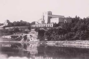 Aschaffenburg, Pompejanum : Aschaffenburg. Pompejanum (1840-1848; F. von Gärtner). Ansicht von Südosten über den Main