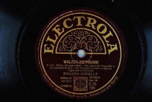 Walzer-Potpourri : II. Teil; (Gehn wir mal rüber; Ach, du lieber Augustin; Zu Lauterbach hab i mei Strumpf verlor'n; Du, du liegst mir im Herzen)