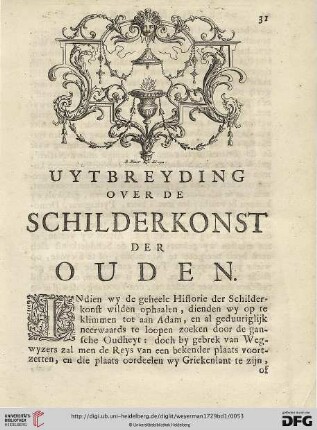 Uytbreyding over de Schilderkonst der Ouden