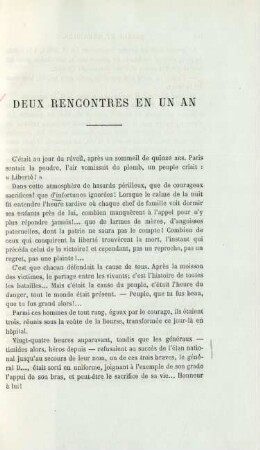 Deux rencontres en un an