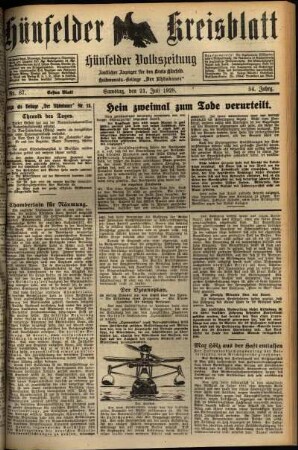Erste Ausgabe vom Samstag, den 21. Juli 1928.